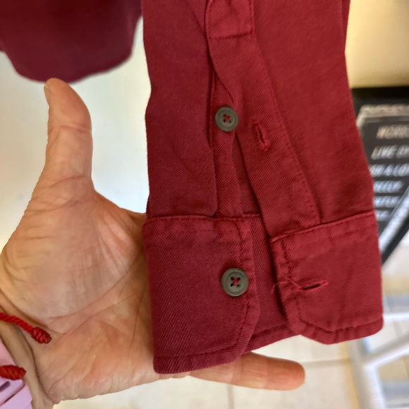 Mododoc Mens Classic-Fit  Red Long-Sleeve Button Casual Collar Shirt Size M - Picture 8 of 14